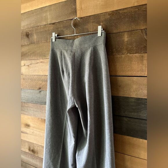 Vintage 90s High-Waisted Wide Leg Grey Trousers Pants Made in USA - Picture 6 of 14